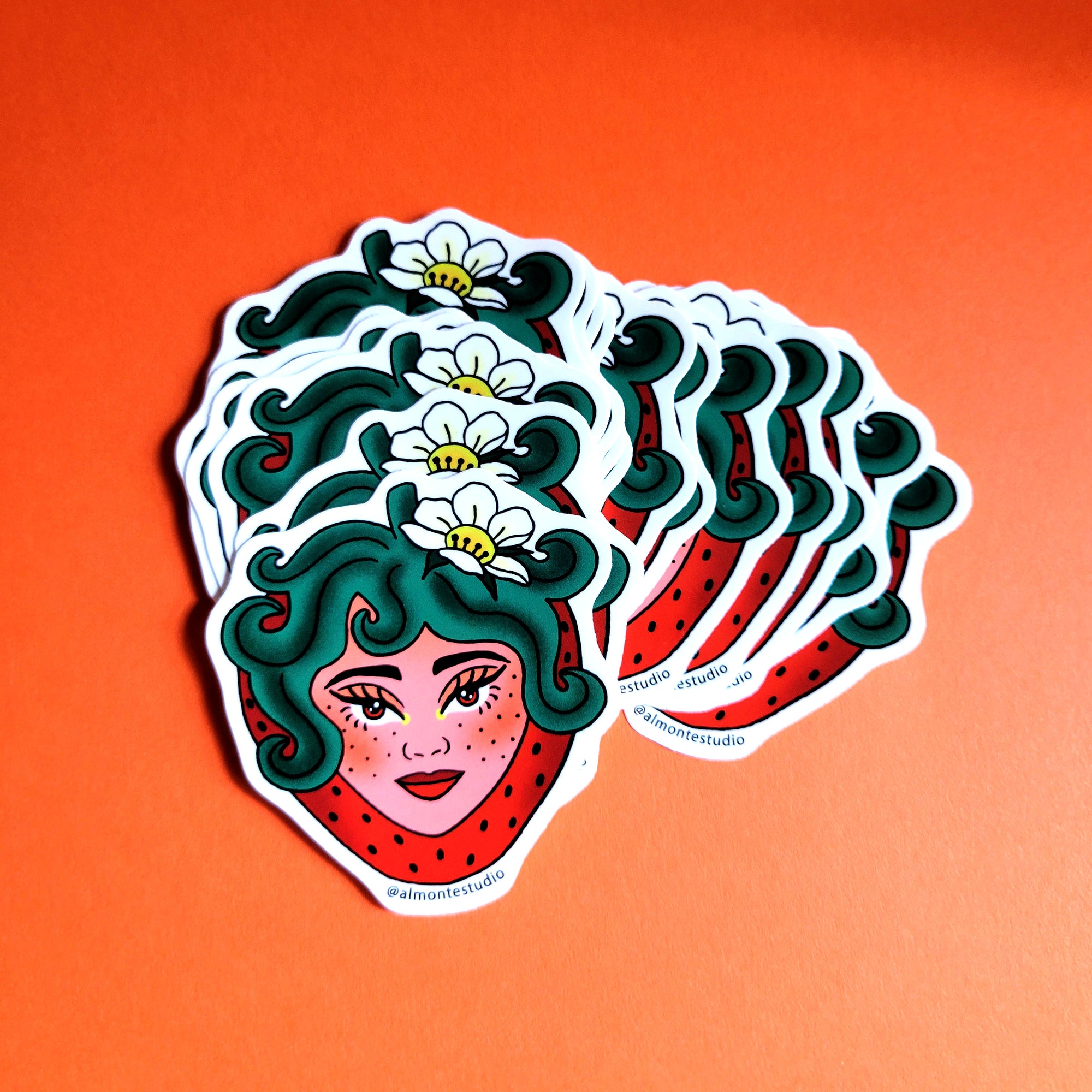 Strawbaddie vinyl sticker