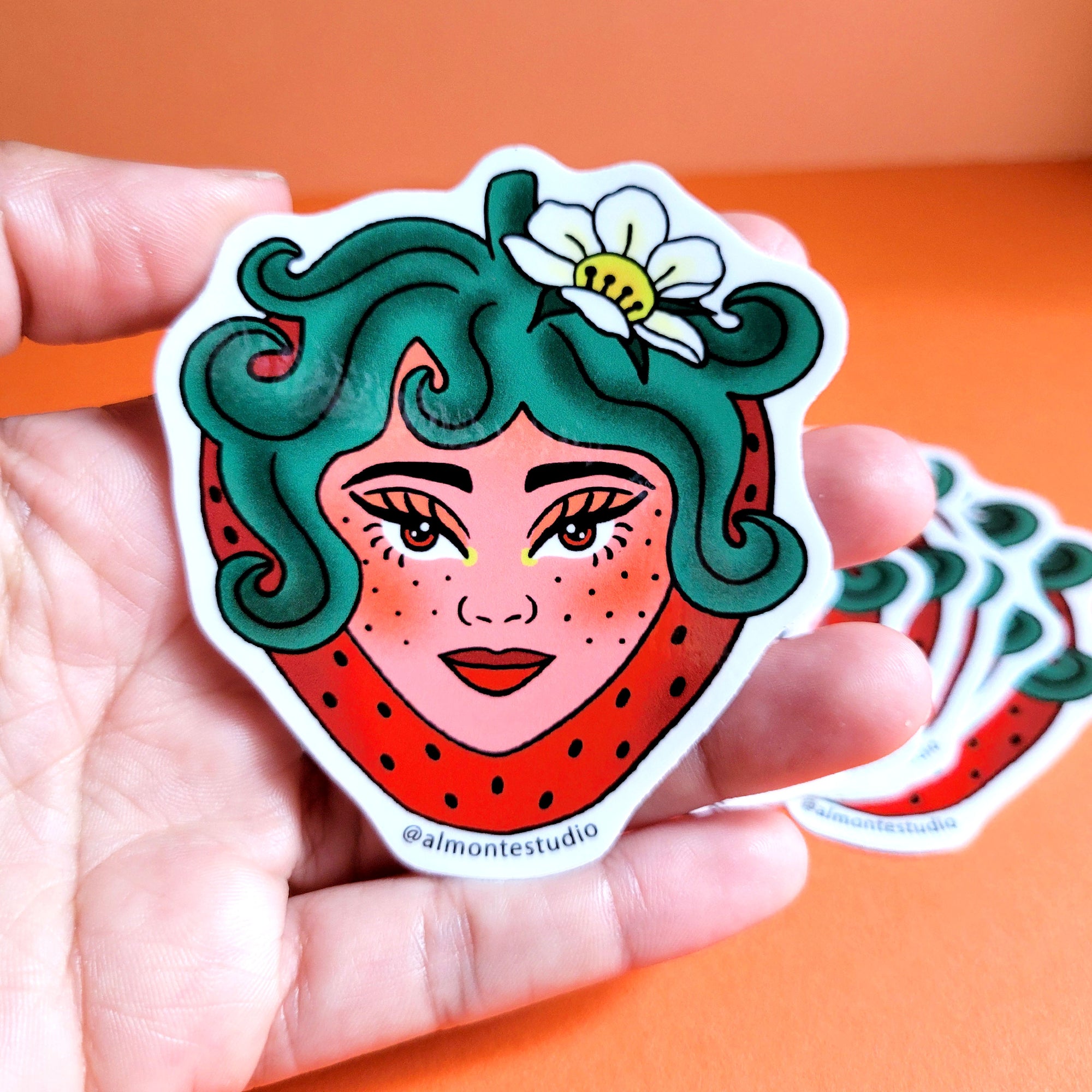 Strawbaddie vinyl sticker