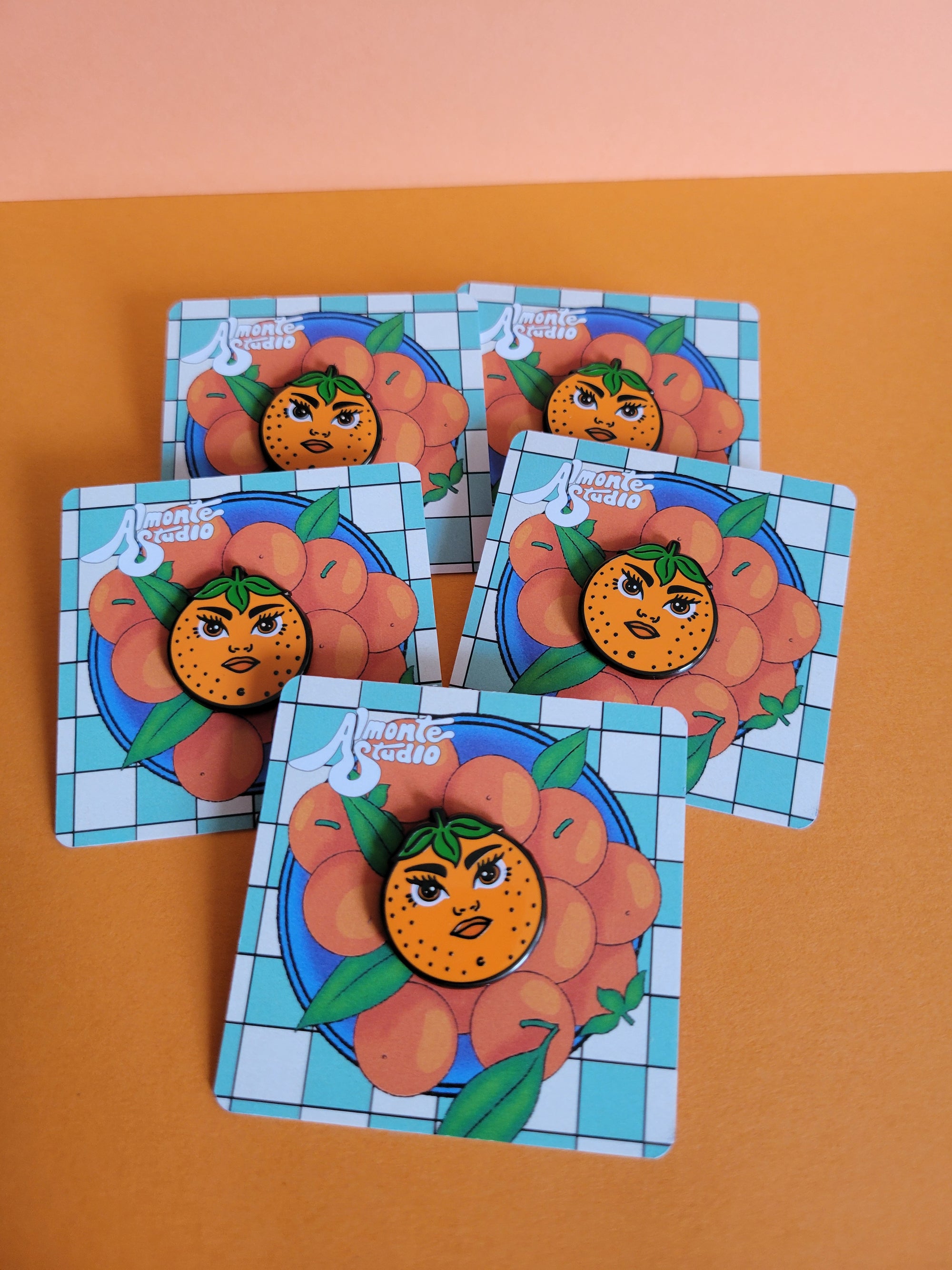 Orange Gal Enamel Pin