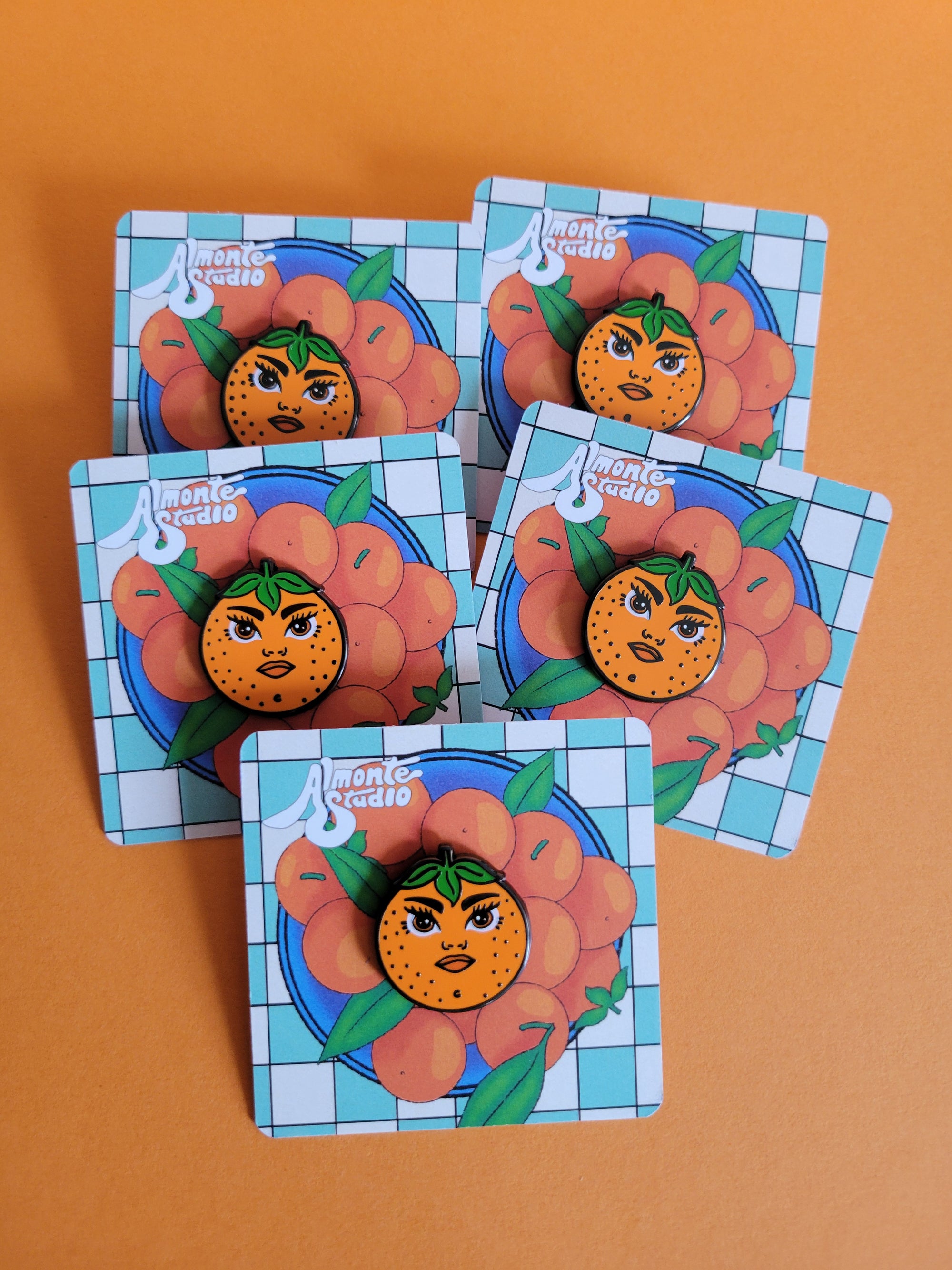 Orange Gal Enamel Pin