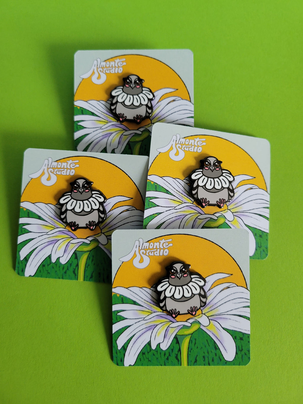Daisy Pigeon Enamel Pin