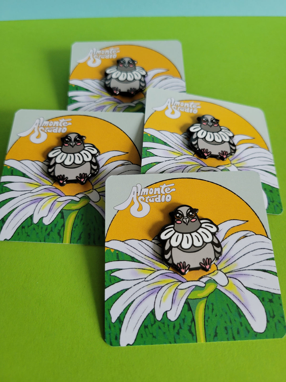 Daisy Pigeon Enamel Pin