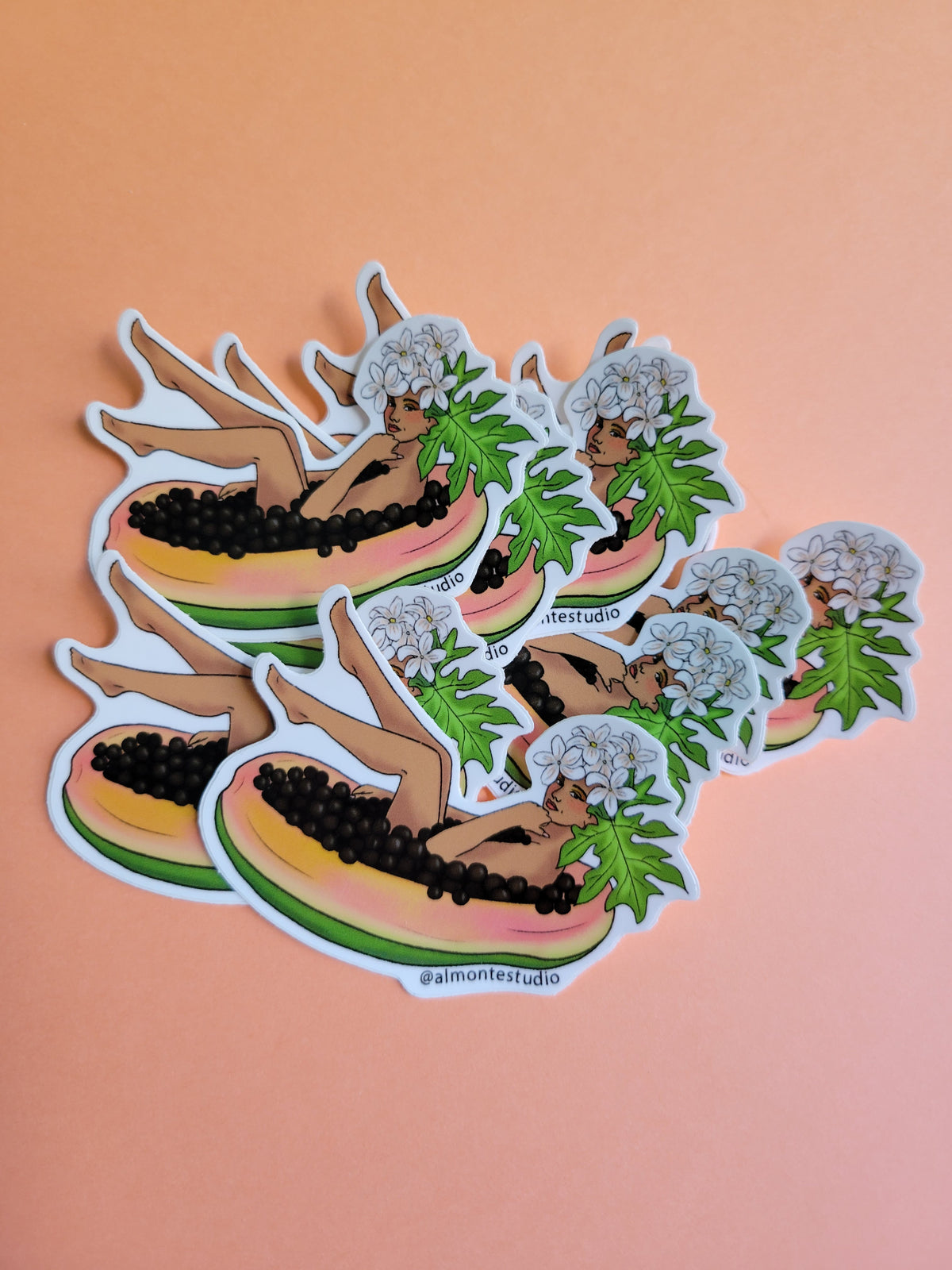 Papaya Lady Vinyl Sticker