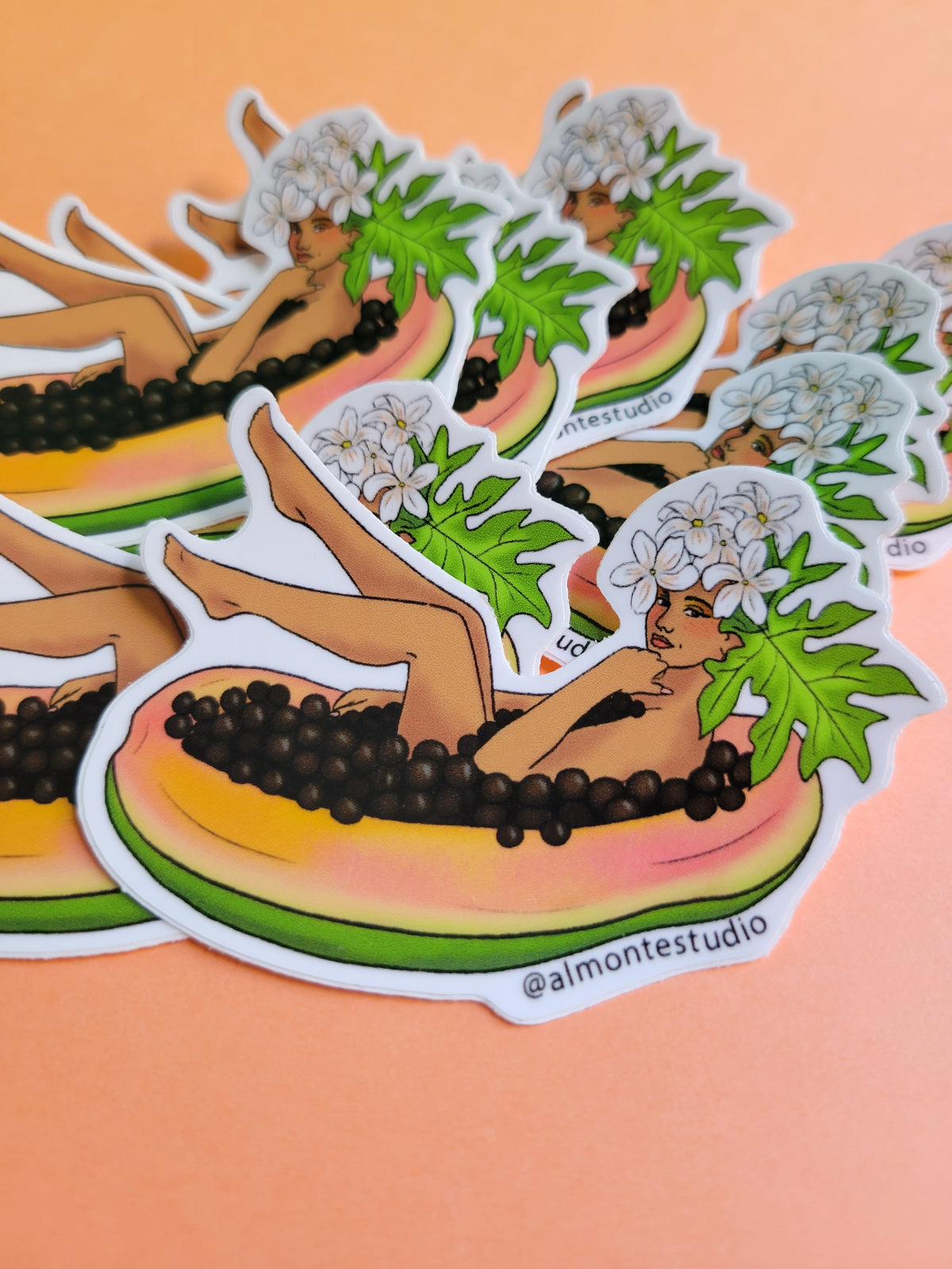 Papaya Lady Vinyl Sticker