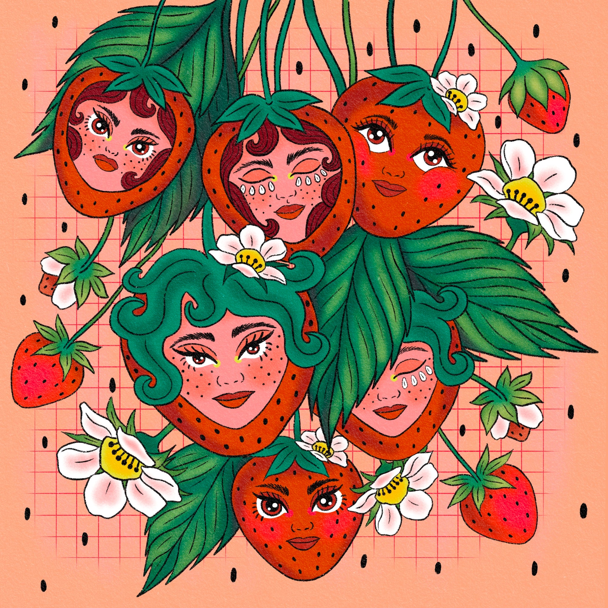 Strawbaddies Art Print