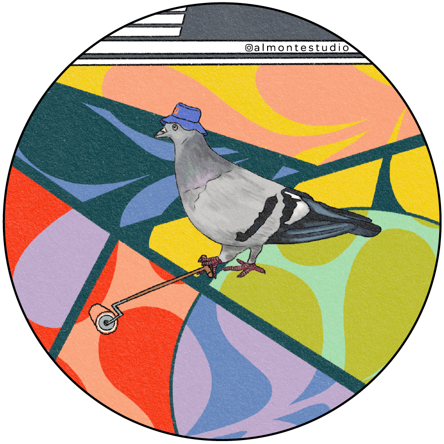Kaleidoscope Pigeon Magnet